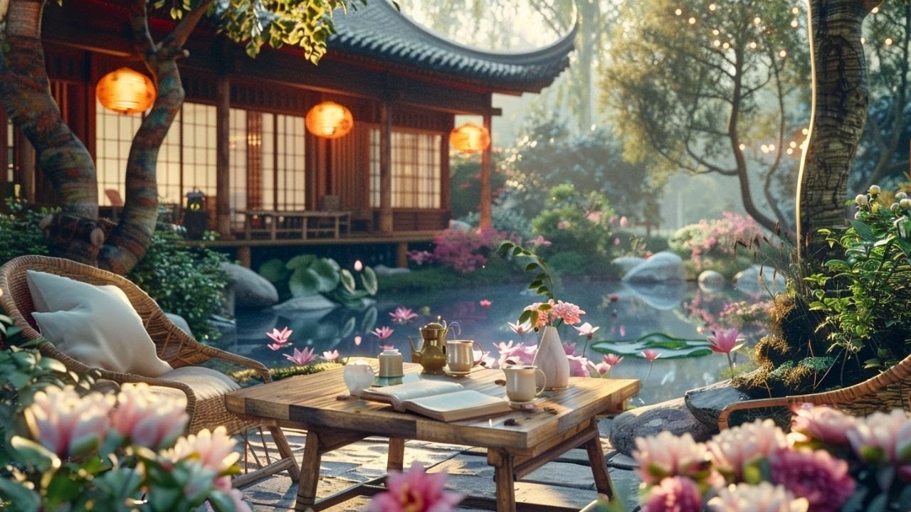 🏡 Cozy Wooden Cottage Garden | Relaxing Piano & Nature Sounds for Focus 🎶