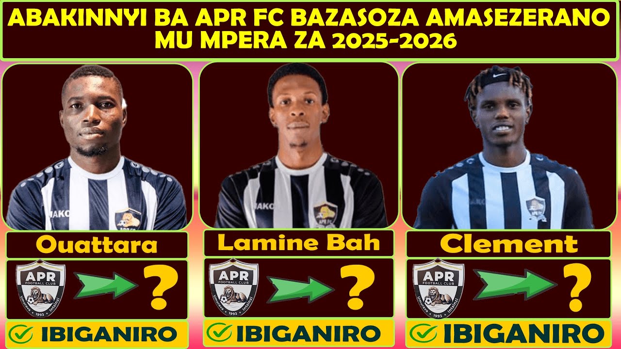 ABAKINNYI 11 BA APR FC BAZASOZA AMASEZERANO MU MPERA ZA 2025-2026