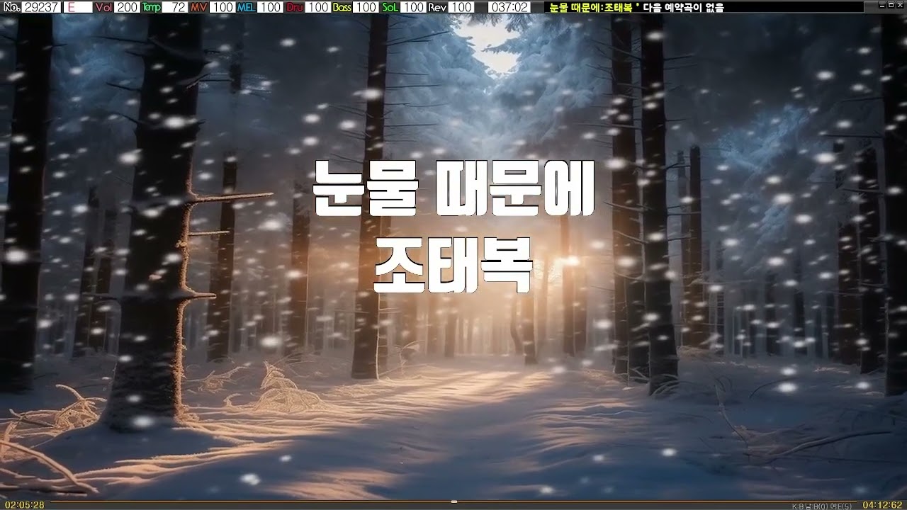 [은성 반주기] 눈물때문에 - 조태복(여자키) 노래/ MR / 가사 / 반주