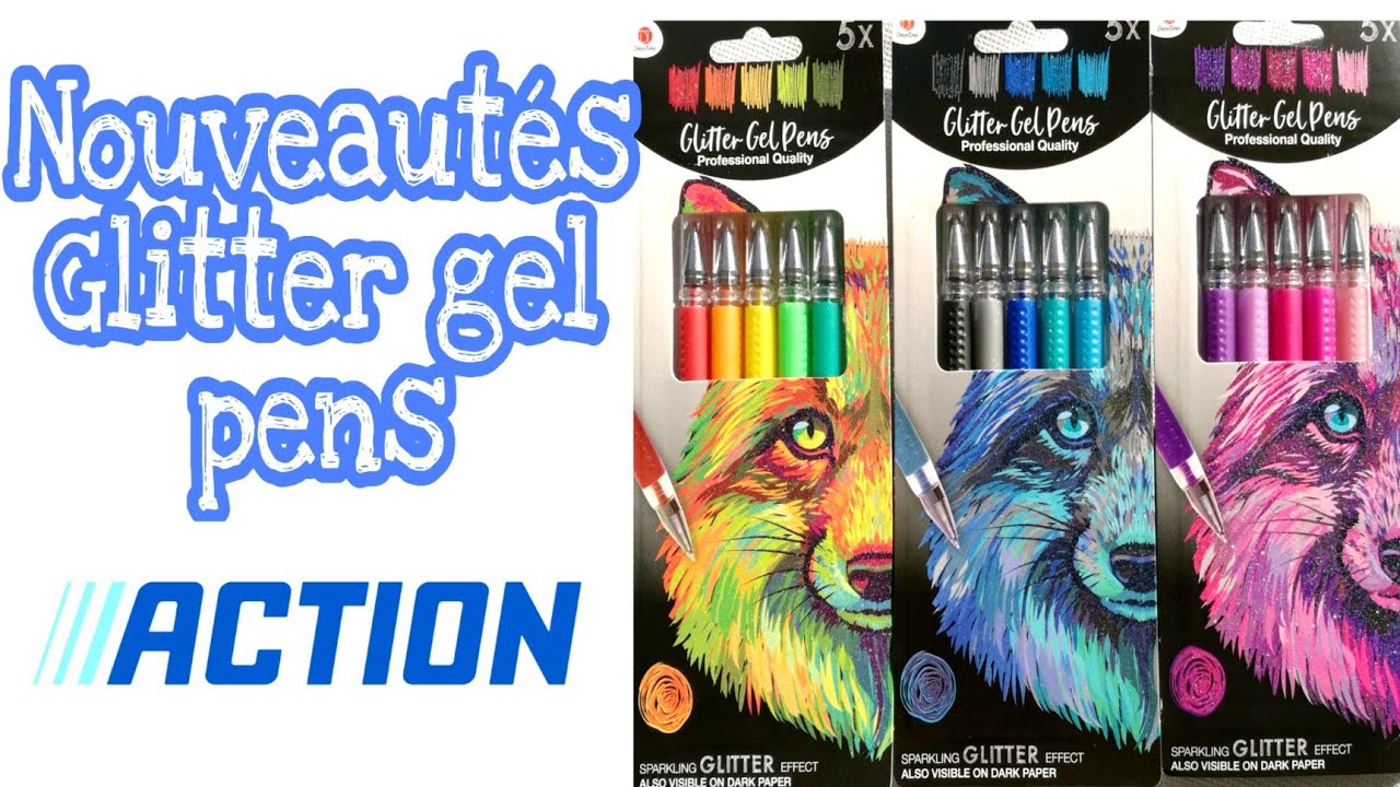 Nouveautés: Glitter gel pens déco time Action loisirs créatifs