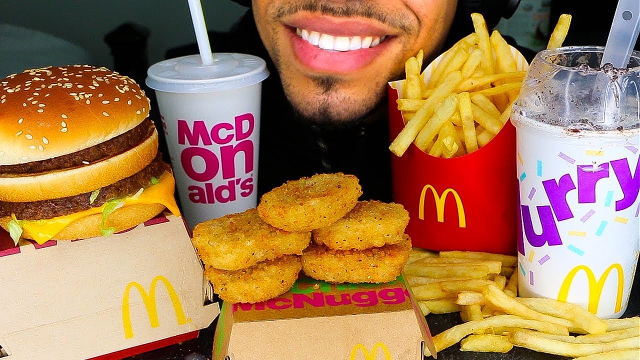 ASMR MCDONALD'S MUKBANG BIG MAC OREO MCFLURRY FRIES CHICKEN NUGGETS EATING SHOW JERRY *BIG BITES*