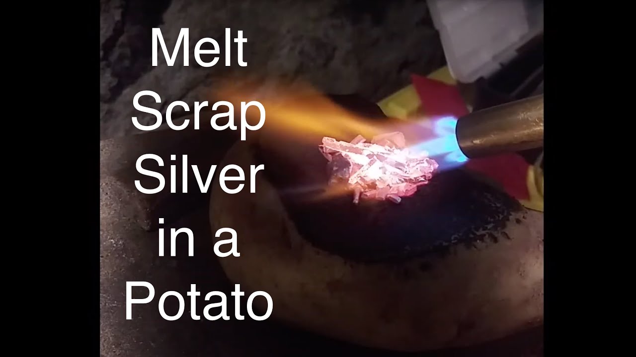 Melting pure fine silver in a potato (Mustache Metal Works) (talking) (no music)