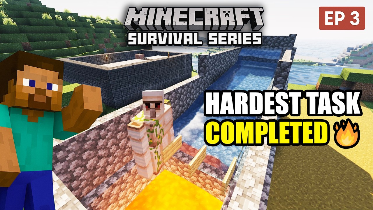 How I BUILT MY FIRST IRON FARM | Minecraft Survival Series | Ep 3