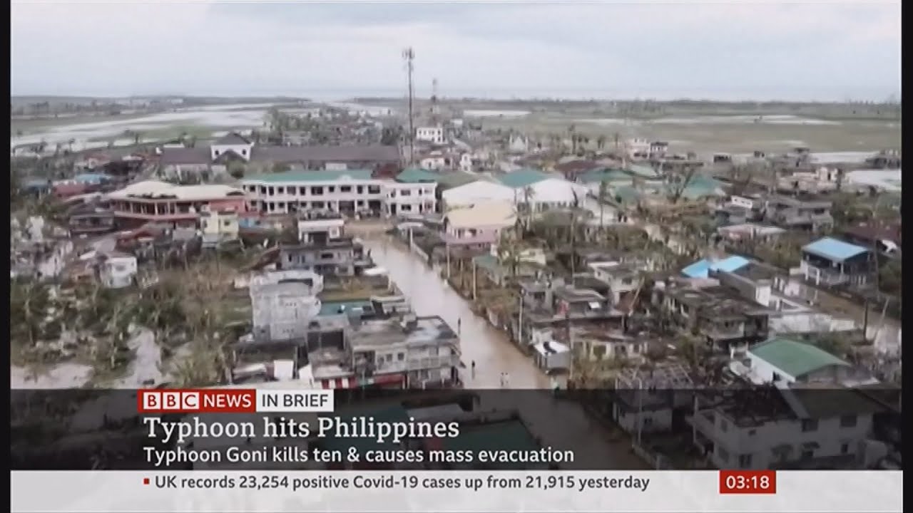 Weather Events - Super Typhoon Goni strikes (Philippines) - BBC - 2nd November 2020