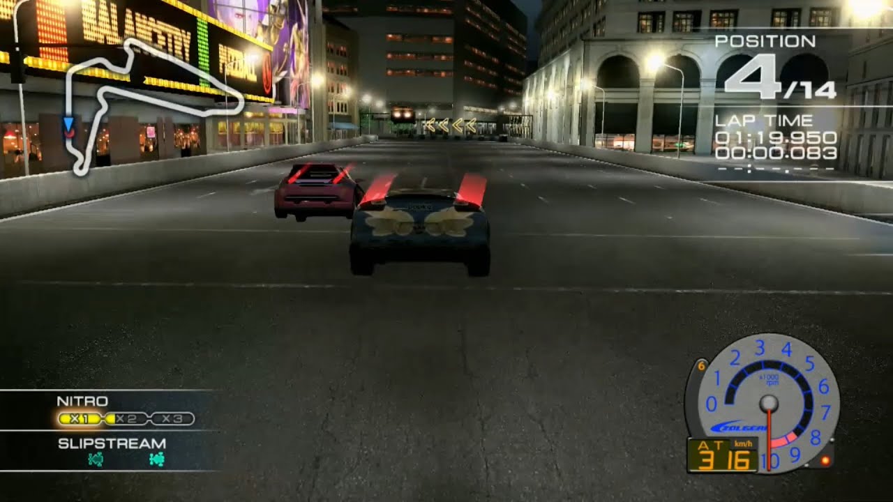 Ridge Racer 7 Maker's Trial DRAGON SABER with Starnose at Rave City Riverfront R [Driver's view]