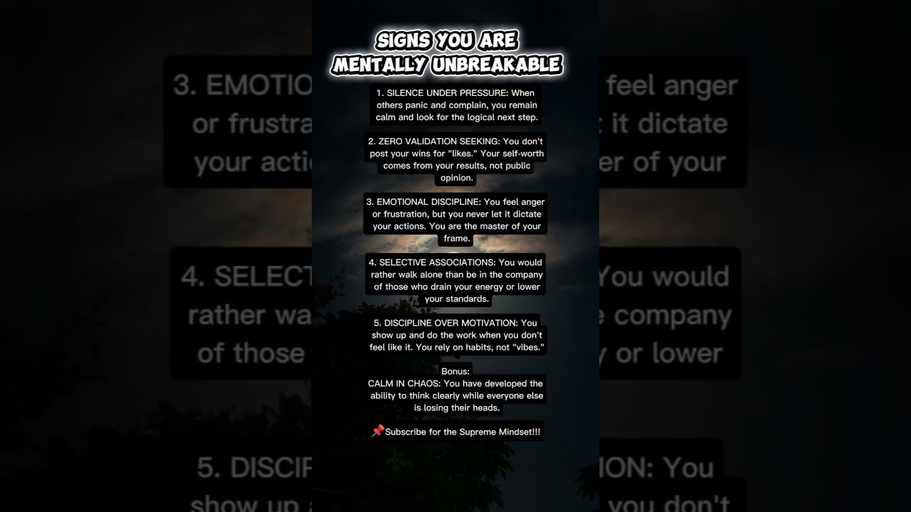 7 Signs You Are Mentally Untouchable 🛡️ 