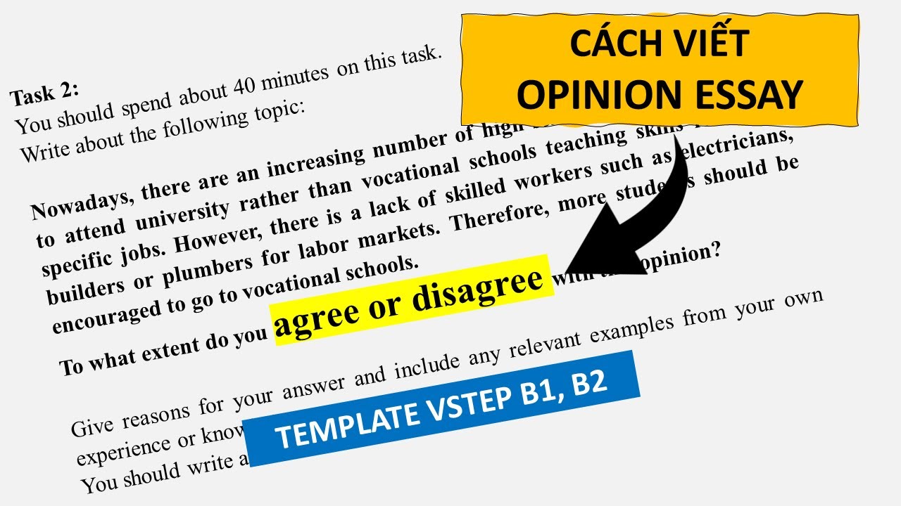 #40 Template Opinion Essay Đơn Giản | VSTEP Writing B1, B2