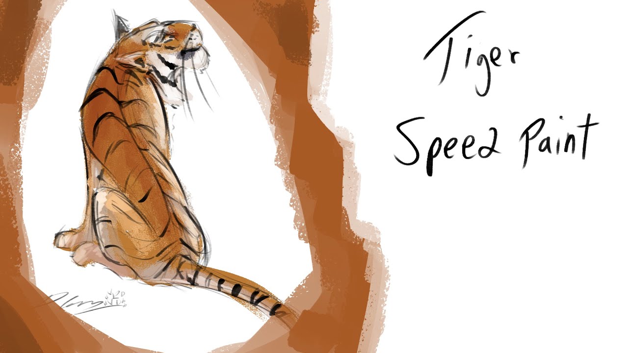 Sitting Tiger | Digital Speedpaint