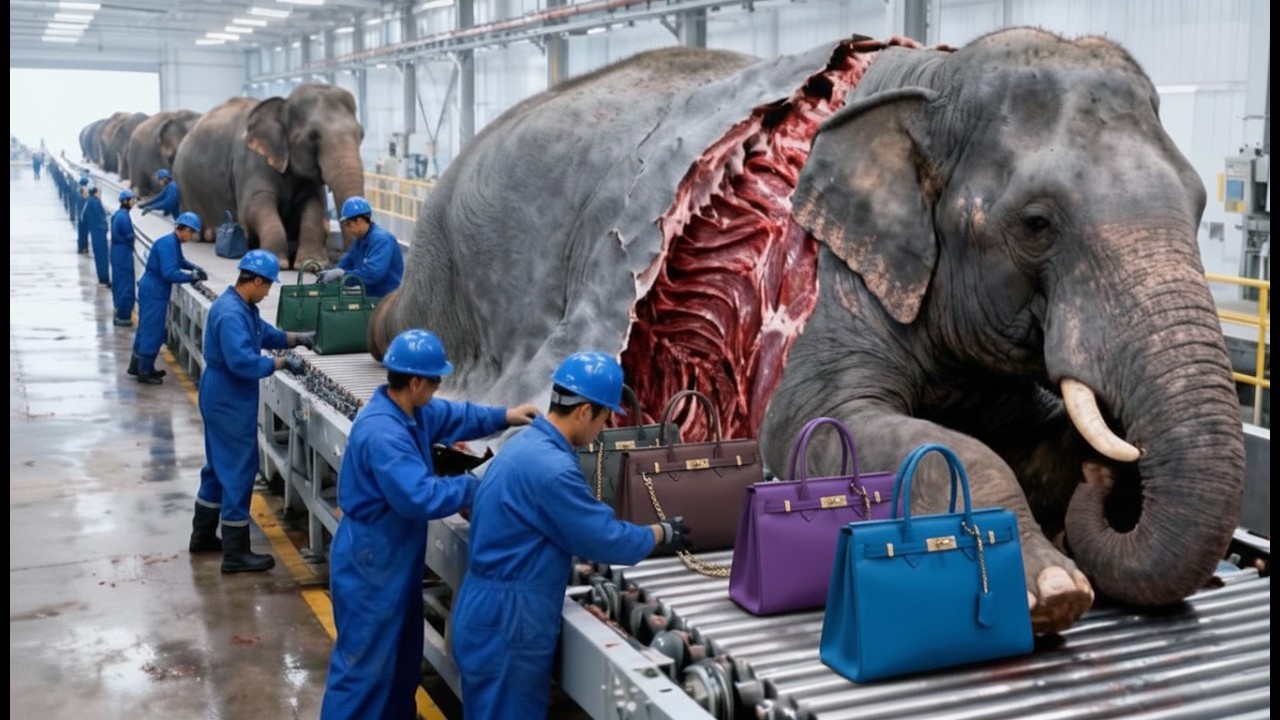 Inside the Giant Elephant Factory: How Luxury Elephant Skin Leather Is Made.