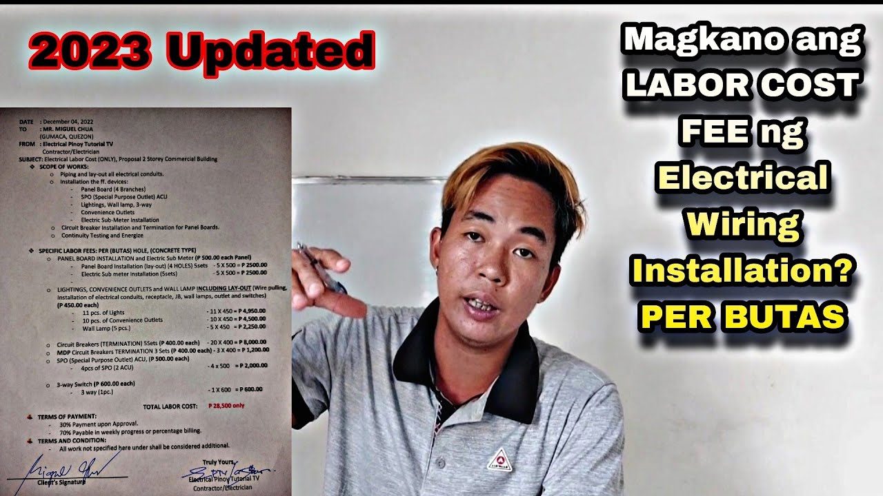 Magkano ang PER BUTAS, LABOR COST FEE ng Electrical Wiring Installation? |Updated 2024