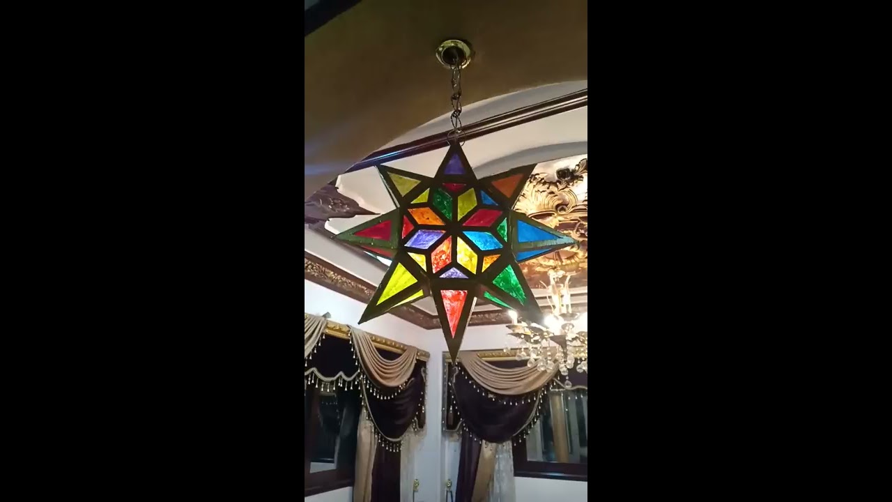 فانوس رمضان النجمه الثمانيه بورق الكرتون 😍😍