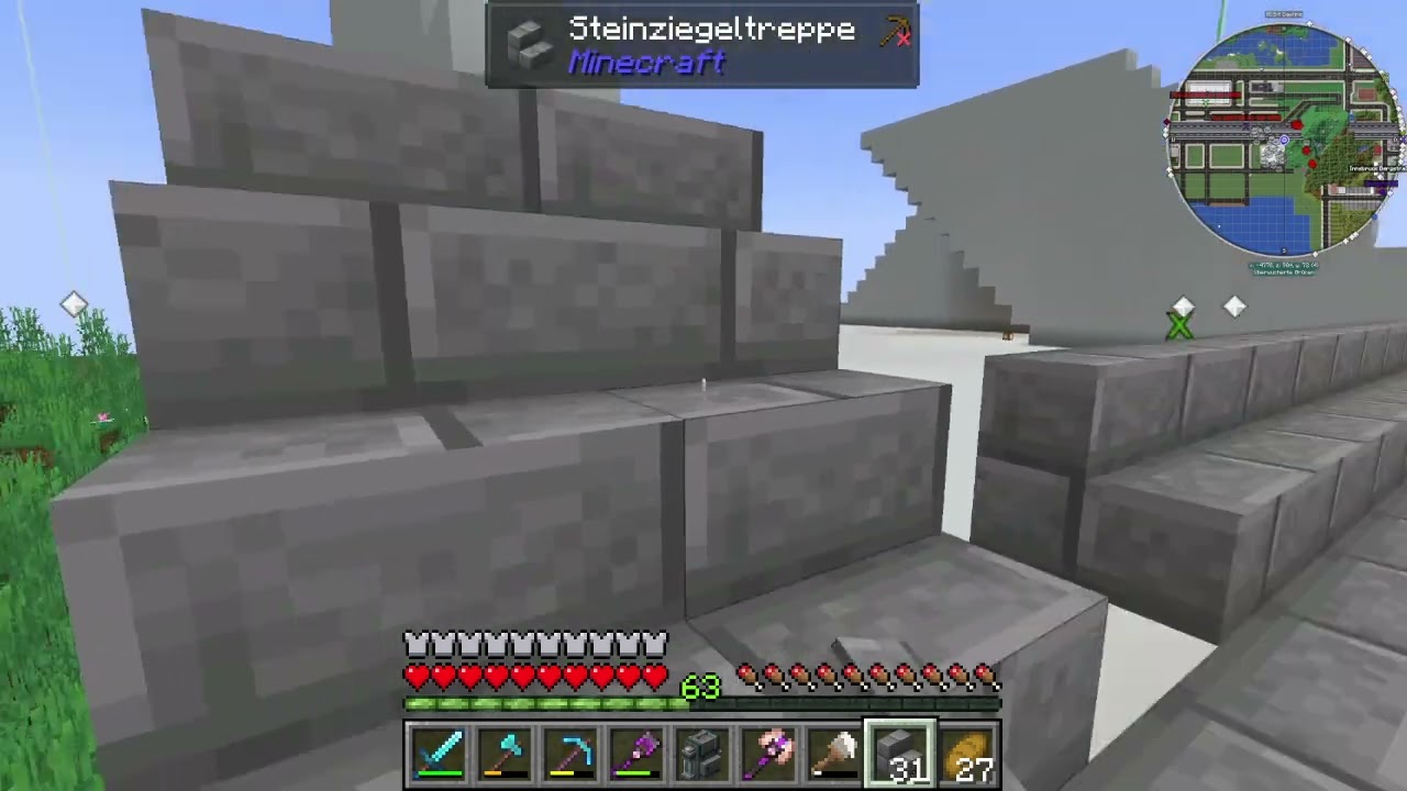 Minecraft Überlebensserver Heute Bauen wir dasdach am Einkaufladen weiter