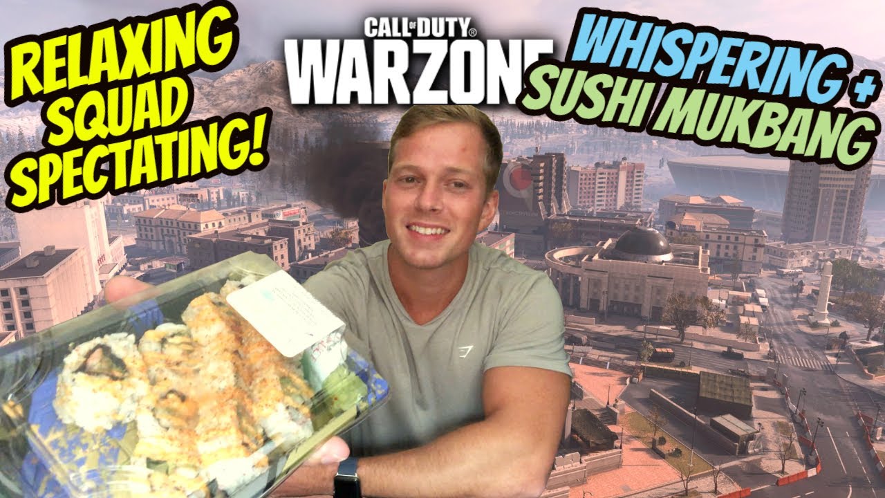 ASMR Gaming: COD Warzone | Relaxing Squad Spectating - Sushi Mukbang & Whispering