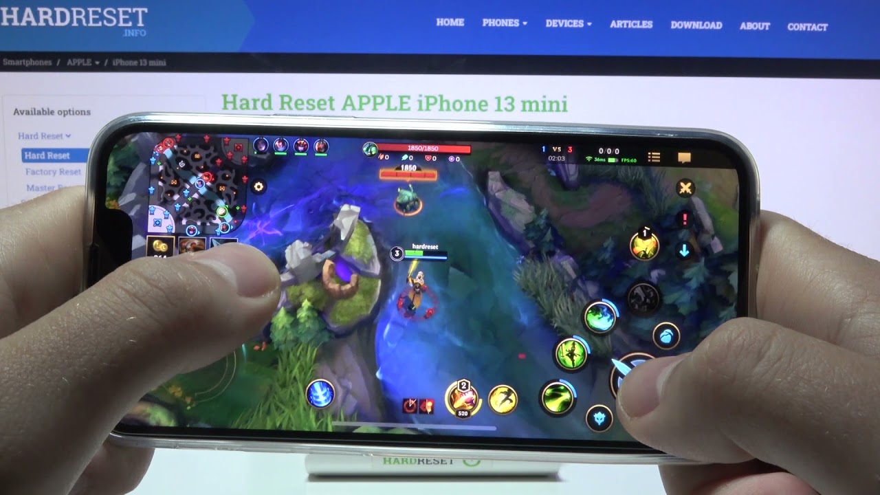 Геймтест iPhone 13 mini в Wild Rift Game