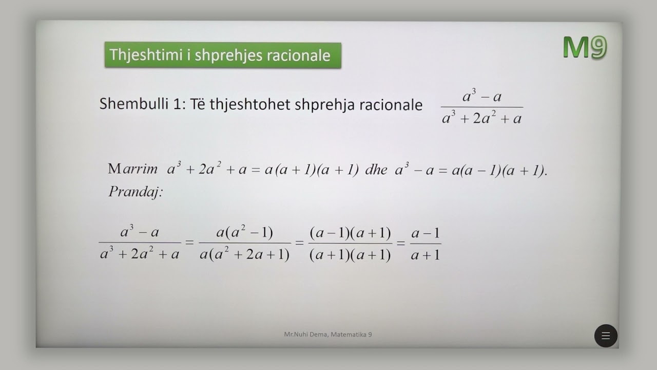 9 02 062 - Java 16 - Matematikë - veprimet me shprehje  racionale