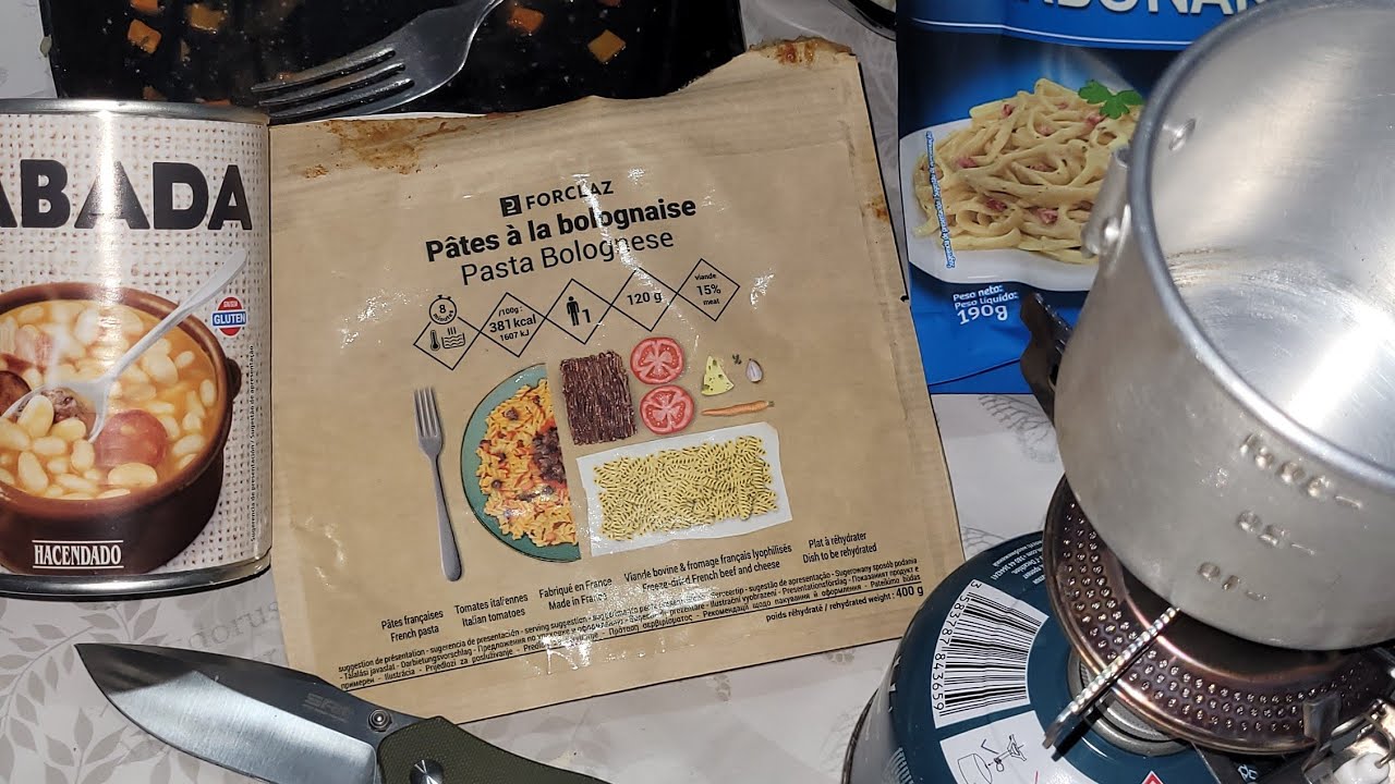 COMIDA PARA VIVACS Y MONTAÑA DE DECATHLON (deshidratada)🍝🏕 ¿MERECE LA PENA?#bushcraft#montaña#vivac