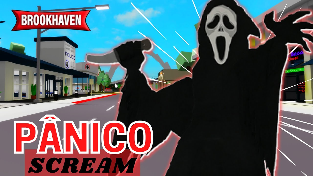 PÂNICO (SCREAM) no BROOKHAVEN: Historinha de terror | Roblox com VOZ