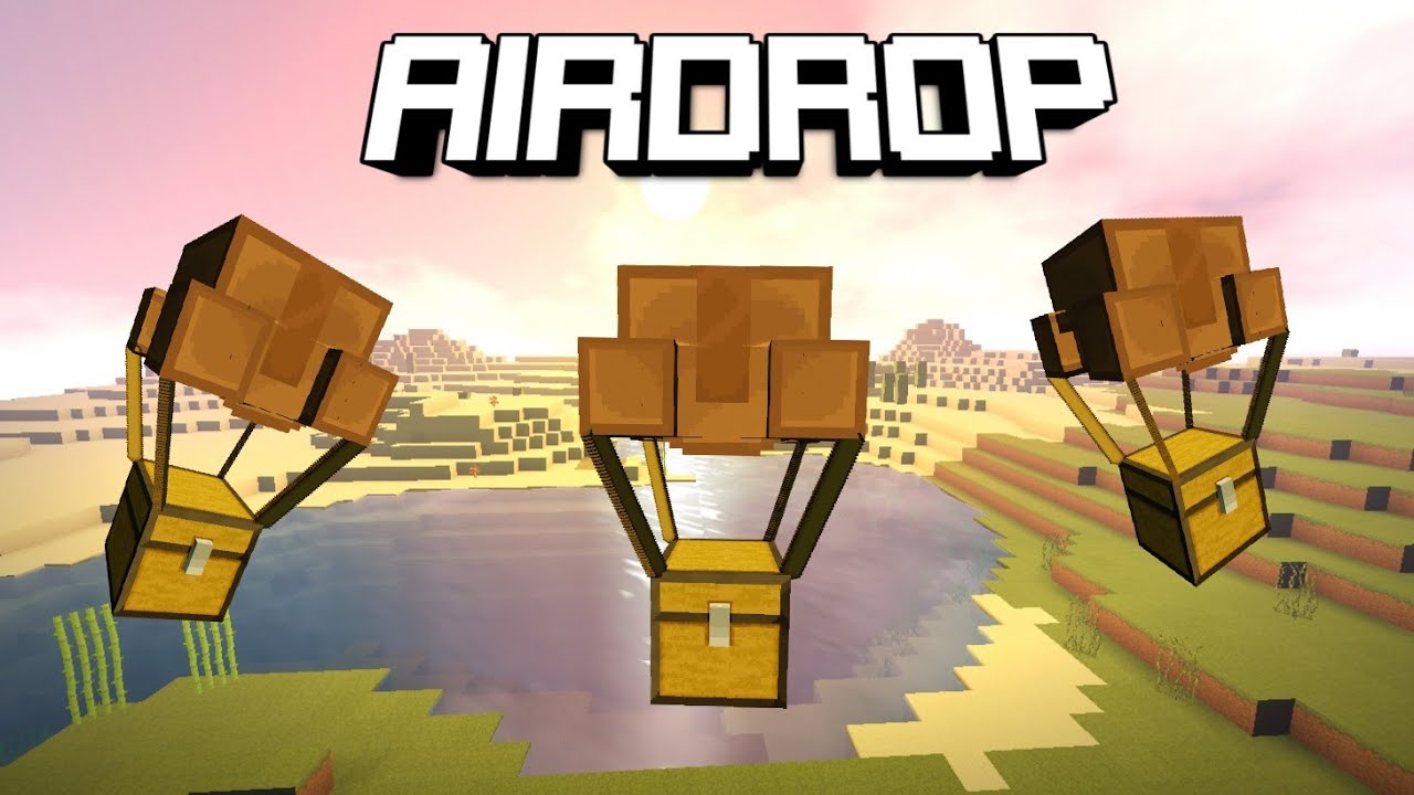 Airdrop in Minecraft PE (Command Block Creation) no mod or add-on