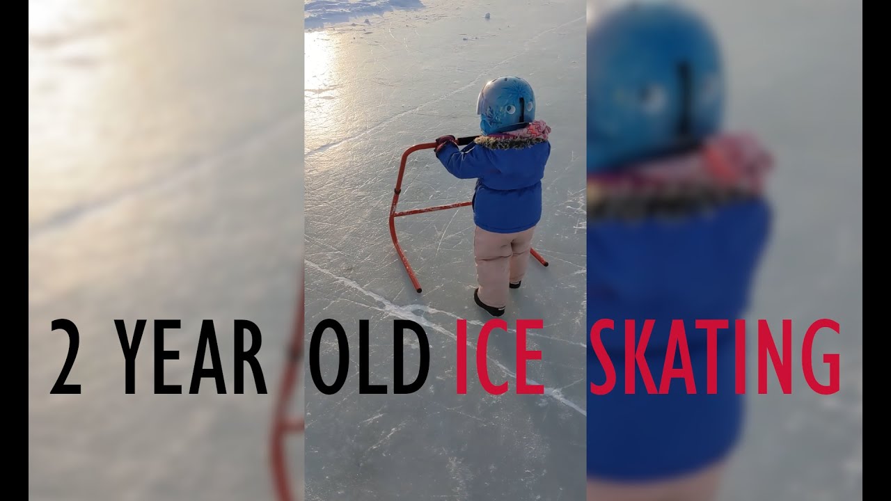2 Year Old Toddler Ice Skating with VIC Lil Pro Skates, Hockey Life Skate Trainer