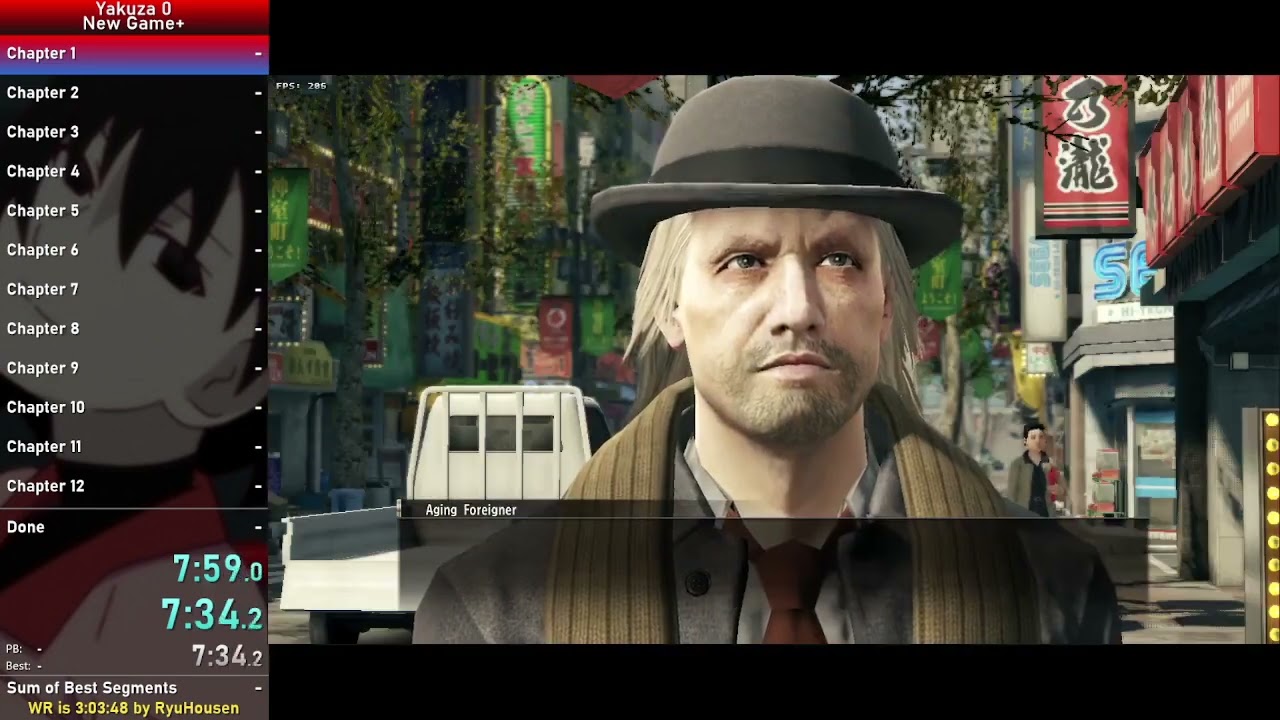 Yakuza 0 NG+ Speedrun 3:02:38 (World Record)