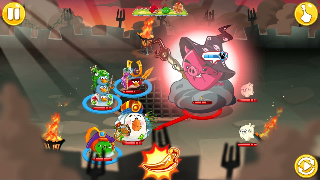 Angry Birds Epic Wiz Pig's Castle walkthrough NO POTIONS (free to play strategy)