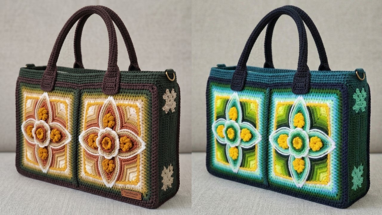 VUELTA 21 del cuadrado de colores tejido a crochet N° 78 para colchas y cojines de Milagros Ena 