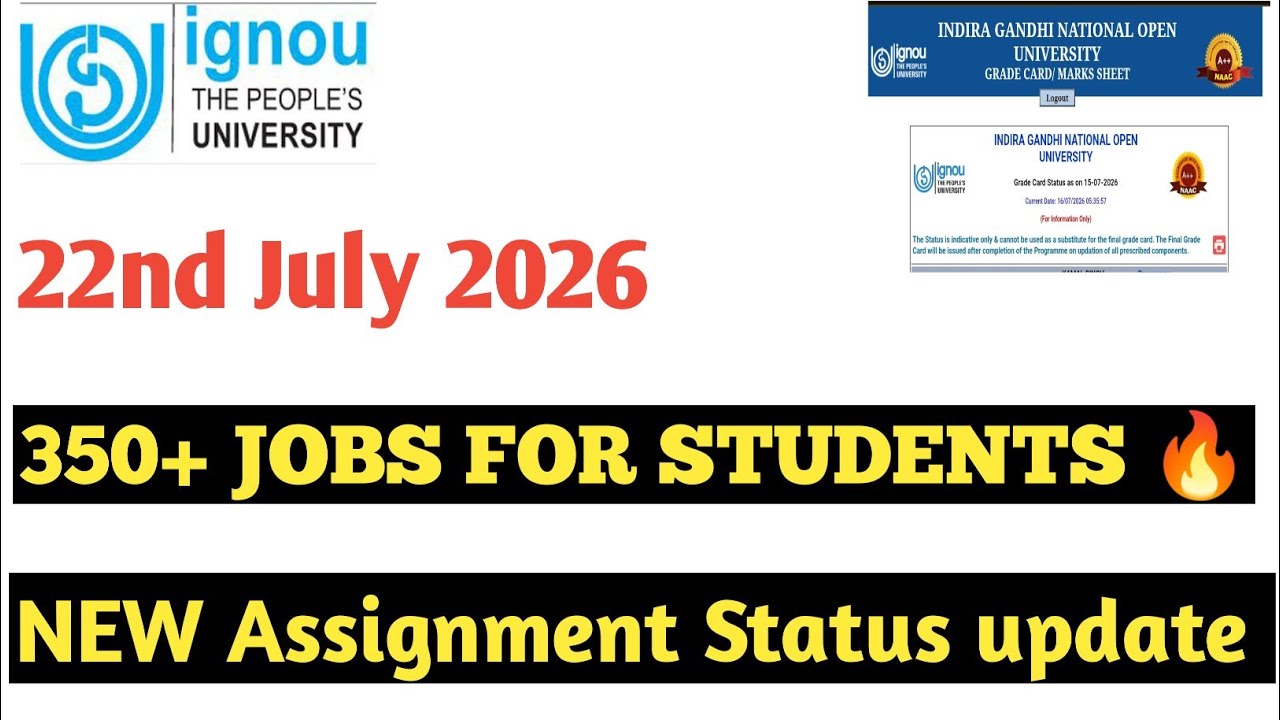 IGNOU 22nd July 2026 Campus Placement Jobs for Students 