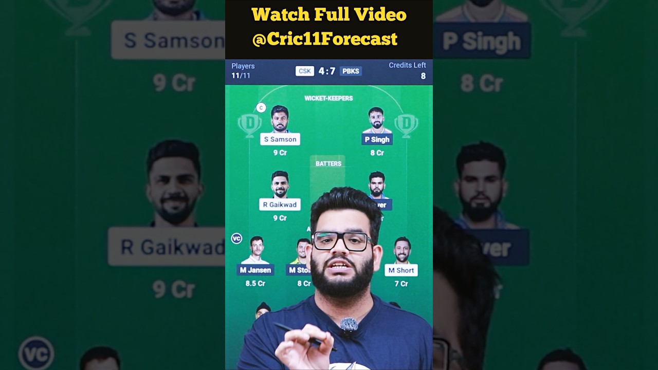 CSK vs PBKS 2026 Dream11 Prediction #ipl2026 #cric11forecast #dream11 #dream11prediction #cskvspbks