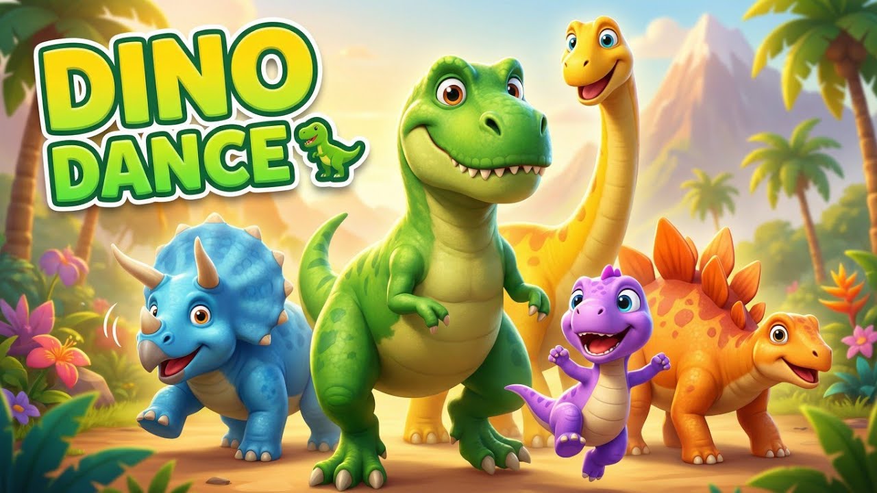 Dino Dance Song 🦖 | Fun Kids Music Nursery Rhymes