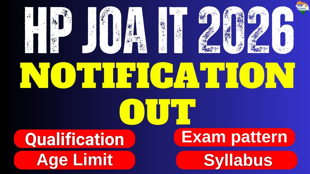 HP JOA IT 2026 Notification Out | Total 234 Posts #hpjoait #hpjoait2026 #hprca #hpjoa #hpstudies