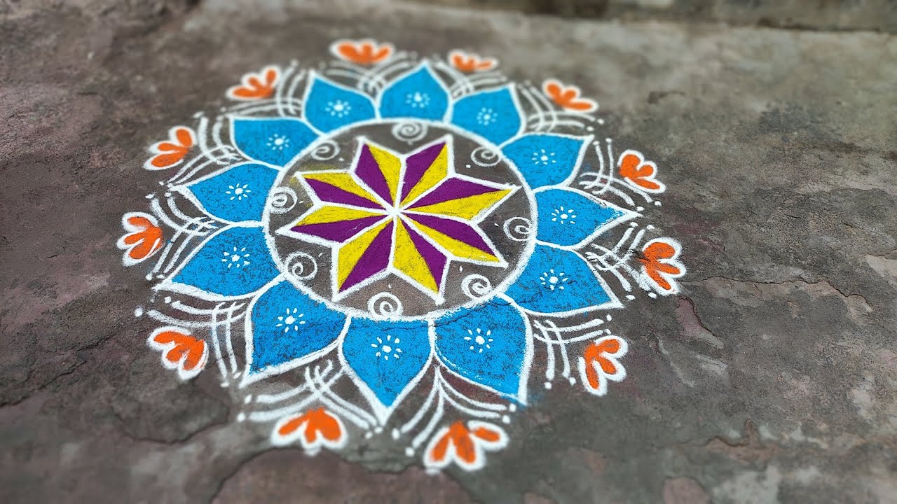 Daily rangoli simple and my creative rangoli @priyaraju9904 