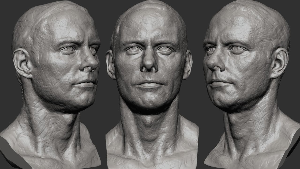 Sculpting a Realistic Head in Zbrush - Zbrush Timelapse
