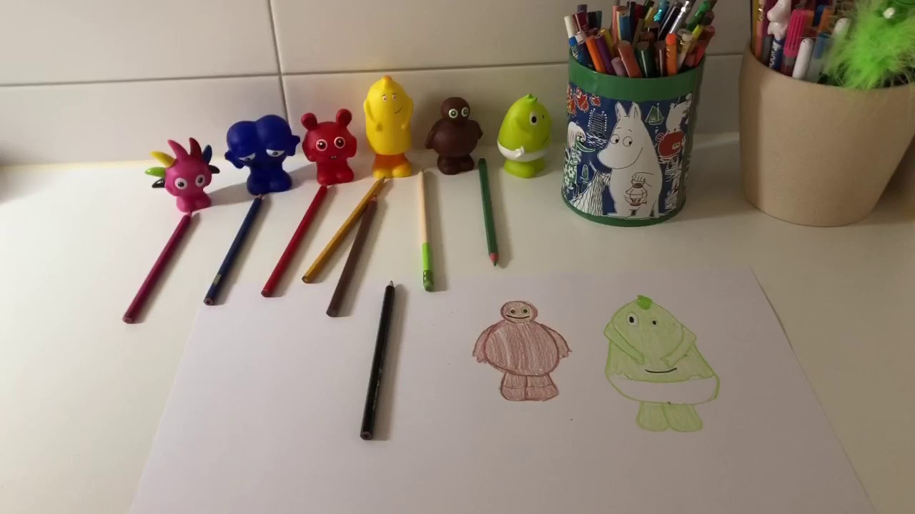 Rita måla Babblarna Bobbo Diddi Bibbi Dadda Doddo Babba