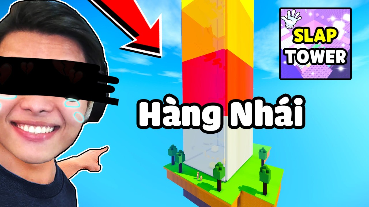 JAYGRAY PHÁ ĐẢO SLAP TOWER HÀNG NHÁI ROBLOX TRONG MINECRAFT🖐😜🌈THỬ THÁCH LEO THÁP 7 MÀU TROLL CƯỜI Ẻ
