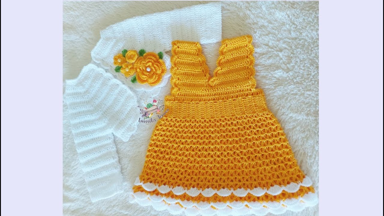 VESTIDO *AMAPOLA * TEJIDO A CROCHET PARA BEBÉ - PASO A PASO - TEJIDOFÁCIL Y RAPIDO -0 A 3 MESES