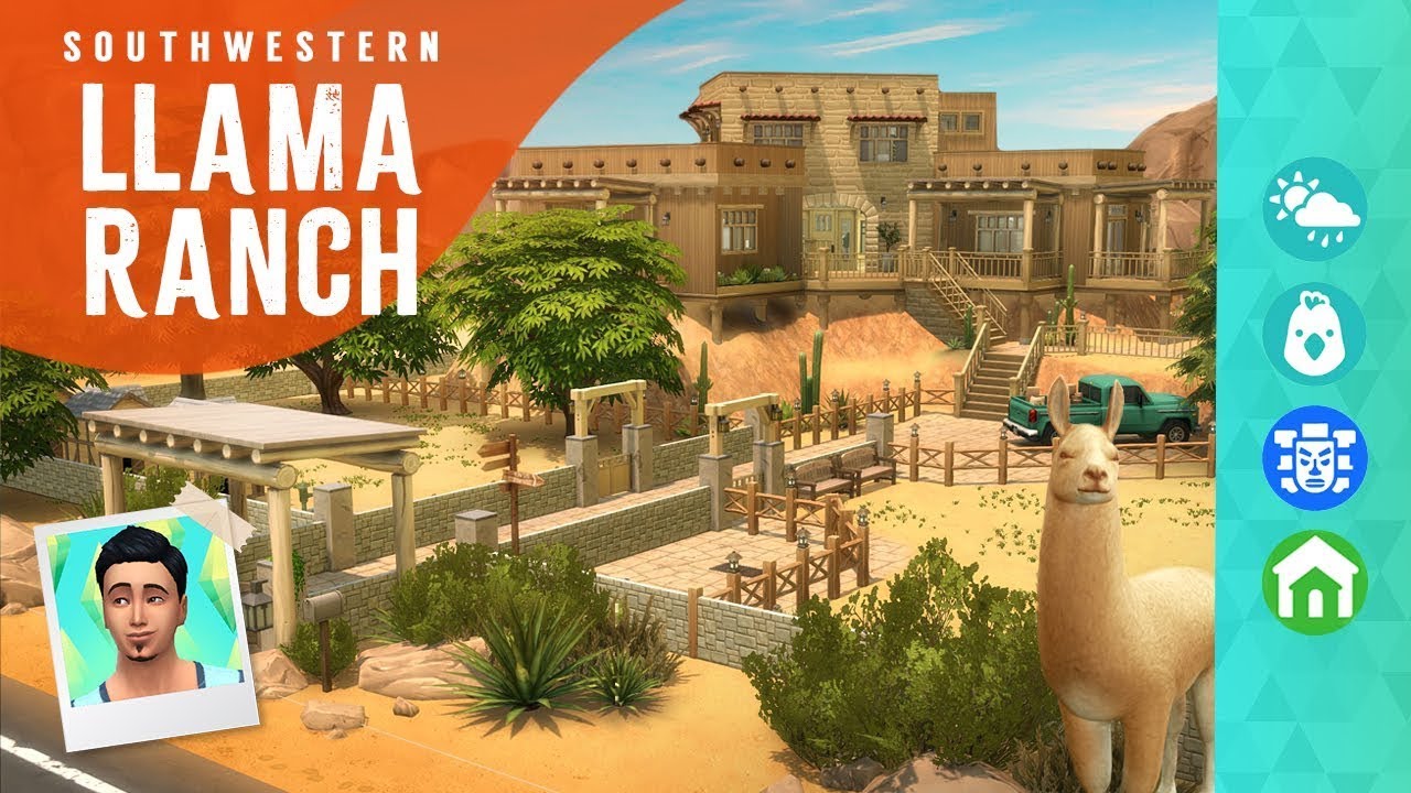 Southwestern LLAMA Ranch! Sims 4 Build Tour (No CC or Mods)