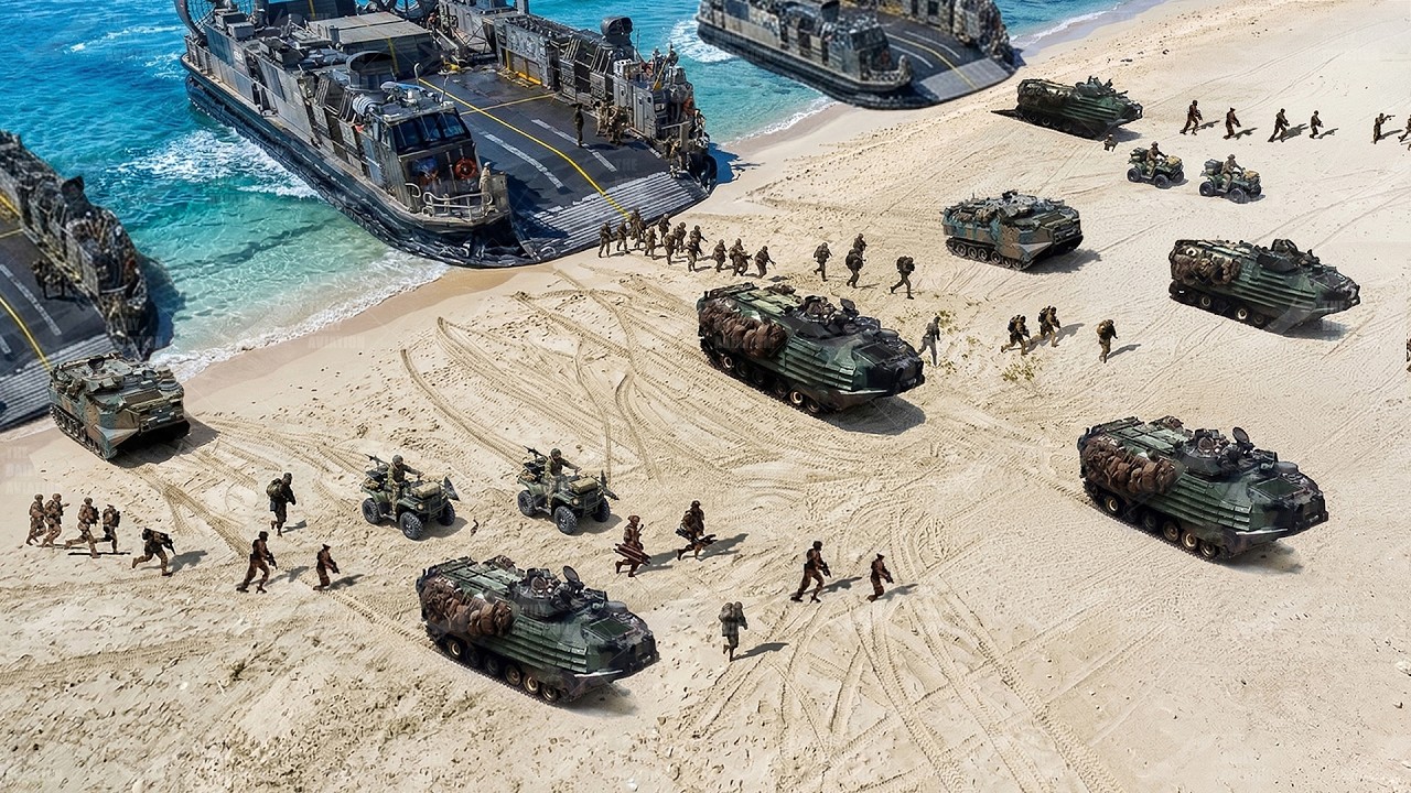 US Military Showing Off Crazy Amphibious Assault During Massive Beach Landing