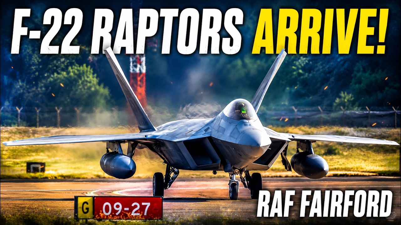 USAF F-22 Raptors Landing at RAF Fairford Returning from Middle East Deployment