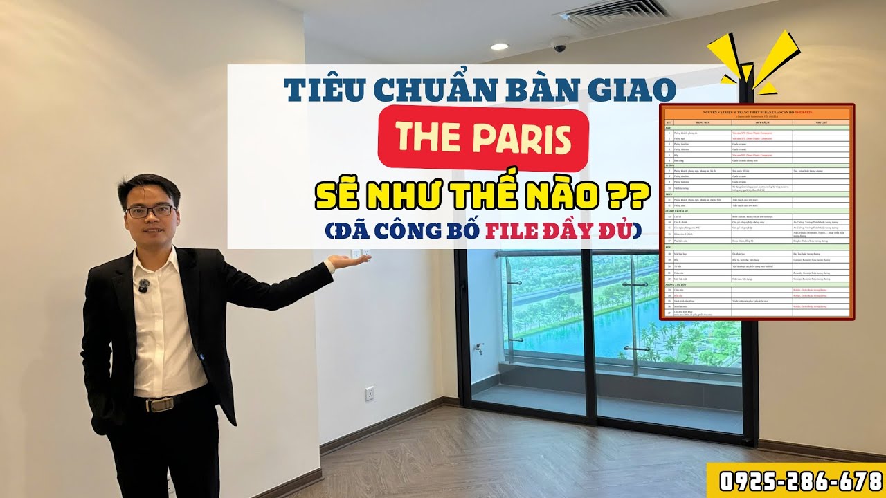 Khám Phá Tiêu Chuẩn Bàn Giao Cao Cấp Tại The Paris Vinhomes Ocean Park - Tải Ngay File Chi Tiết!