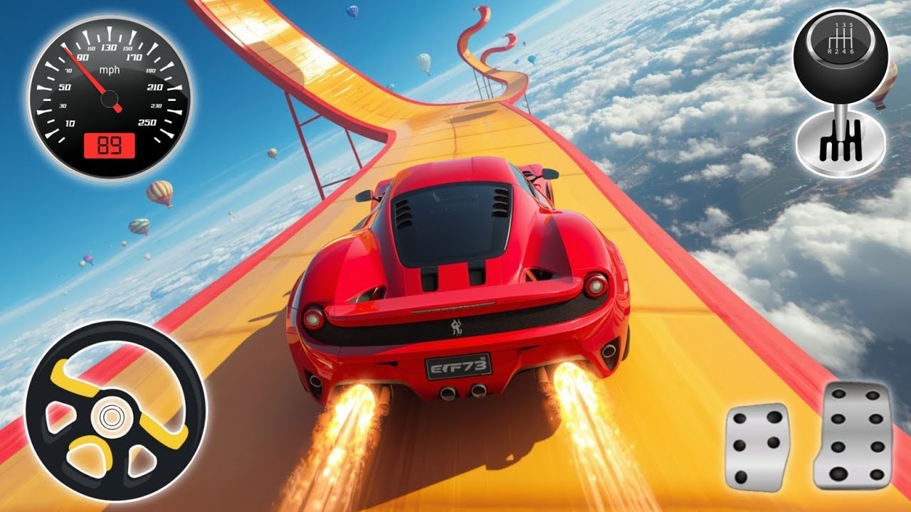 Epic Stunt Racing 3D Red car | Insane Jumps, High-Speed Drifts & Extreme Challenges | COPPA KIDS