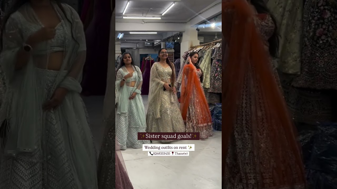 wedding outfits on rent #lehenga #weddingdress #bridal #bridemaid #sisters