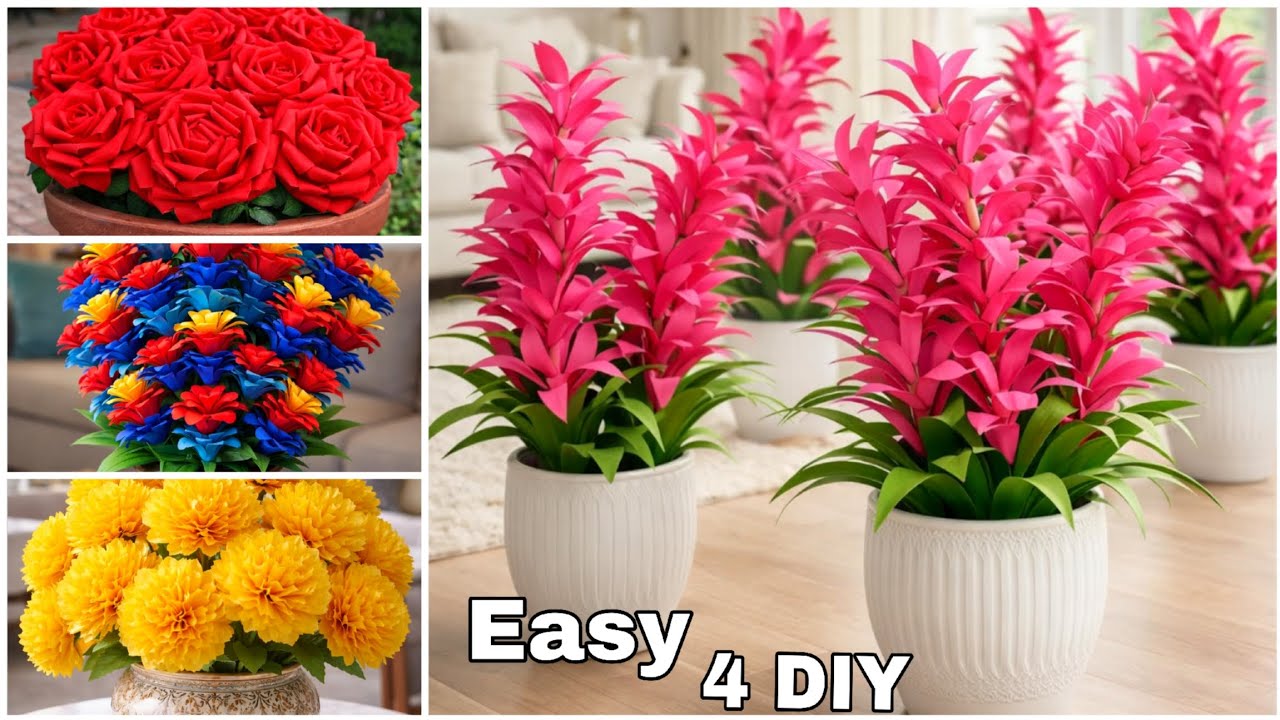 How To Make Beautiful Paper Flower | Diy Paper Flower Craft | Paper Flower making Step By Step