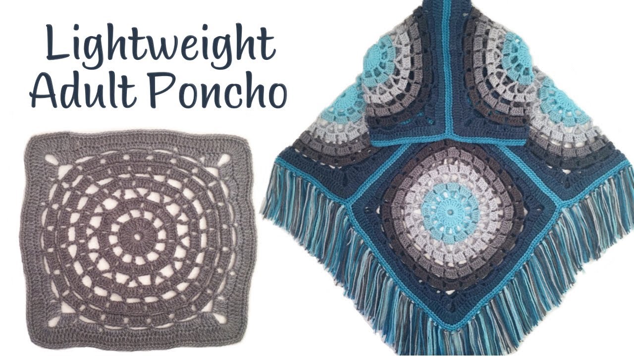Lightweight Beachy Adult Granny Square Poncho | Easy Lightweight Summer Poncho | 13