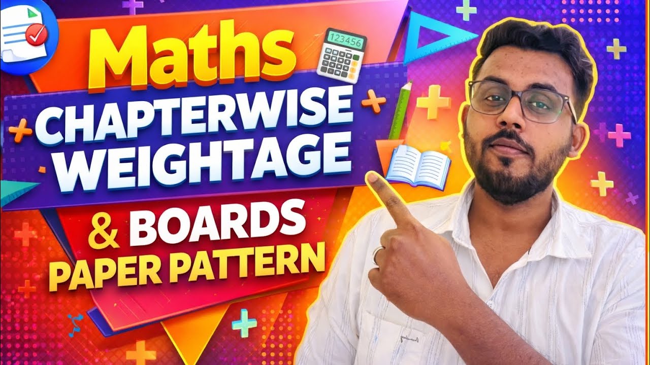 Maths Chapterwise Weightage & Board's Paper Pattern 2026 | Score High Strategy