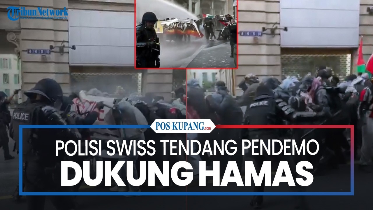 Polisi Swiss Tendang Pendemo Dukung Hamas