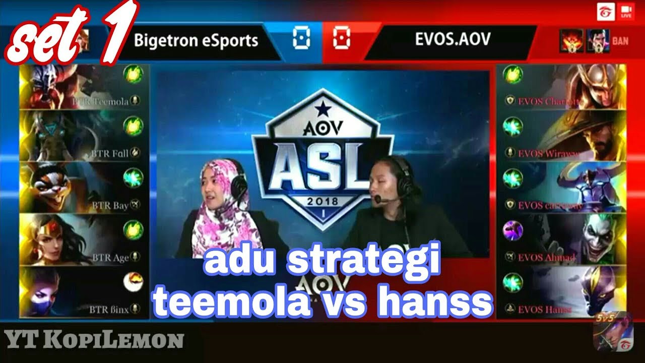 Set1 Pemuncak klasmen ASL BIGETRON vs EVOS.AOV adu taktik