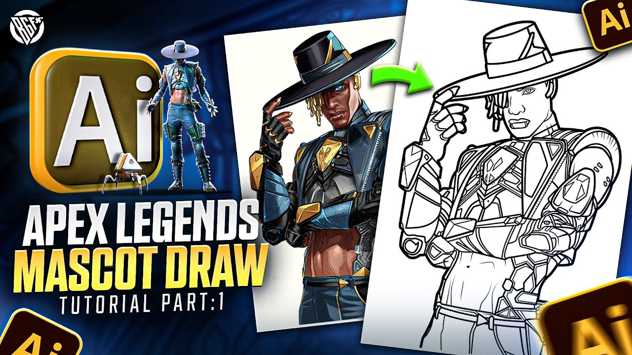 Apex Legends Character Mascot | Adobe Illustrator CC Tutorial | Urdu/Hindi | Part 1 | BOSS GFX