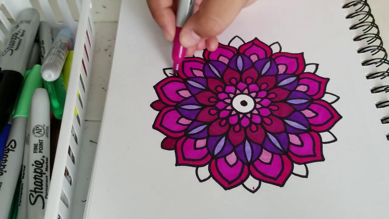 Как нарисовать цветную мандалу шаг за шагом | Shantal Art