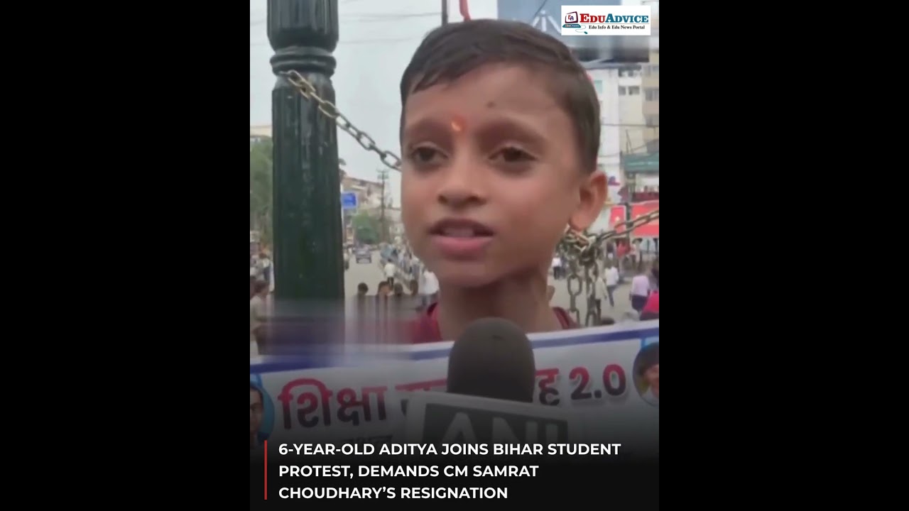 6-year-old Aditya was detained by police during the Bihar student protest.