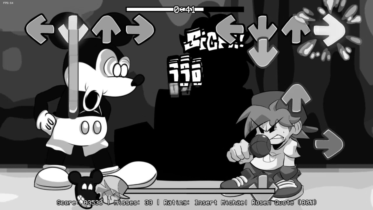FNF V.S Mickey Mouse HD Full + Smile HD FULL HORROR MOD [HARD]